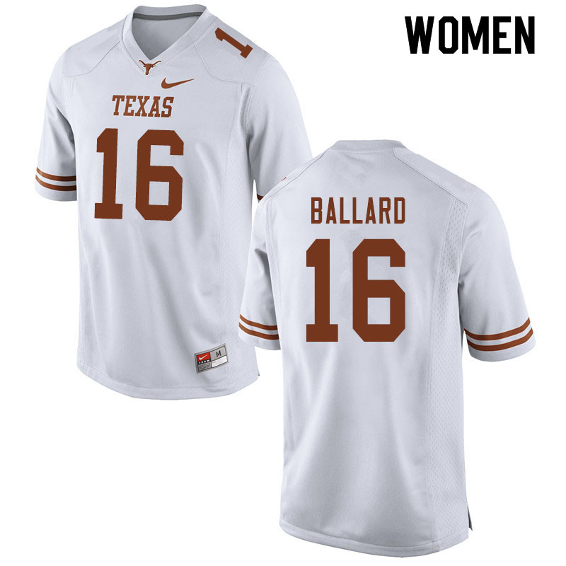 Women #16 Ben Ballard Texas Longhorns College Football Jerseys Sale-White
